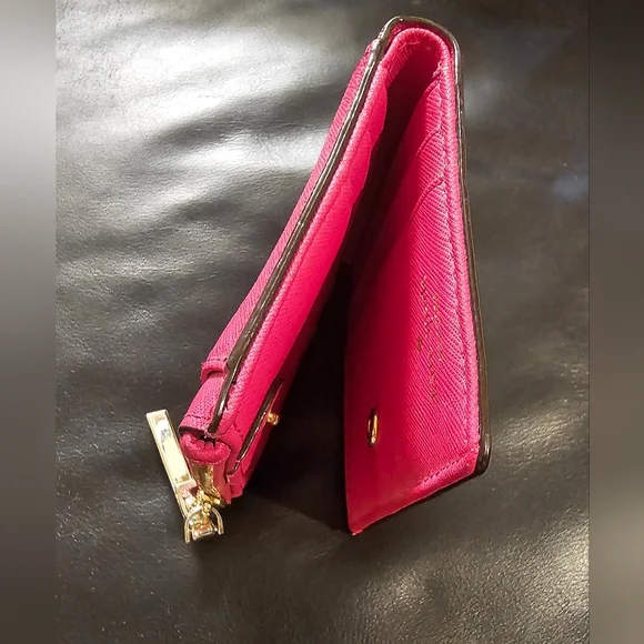 Kate Spade Cameron Street Adalyn Small Wallet Hot Pink Saffiano Leather EUC - Picture 7 of 13